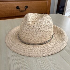 San Diego Hat Company Straw Fedora Hat with Beaded Band - O/S